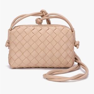 Brand new! Amazon beige / tan/ apricot woven crossbody purse